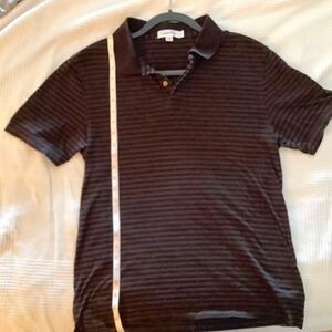Calvin Klein Polo Shirt  Size M  Short Sleeves  Striped  100% Cotton